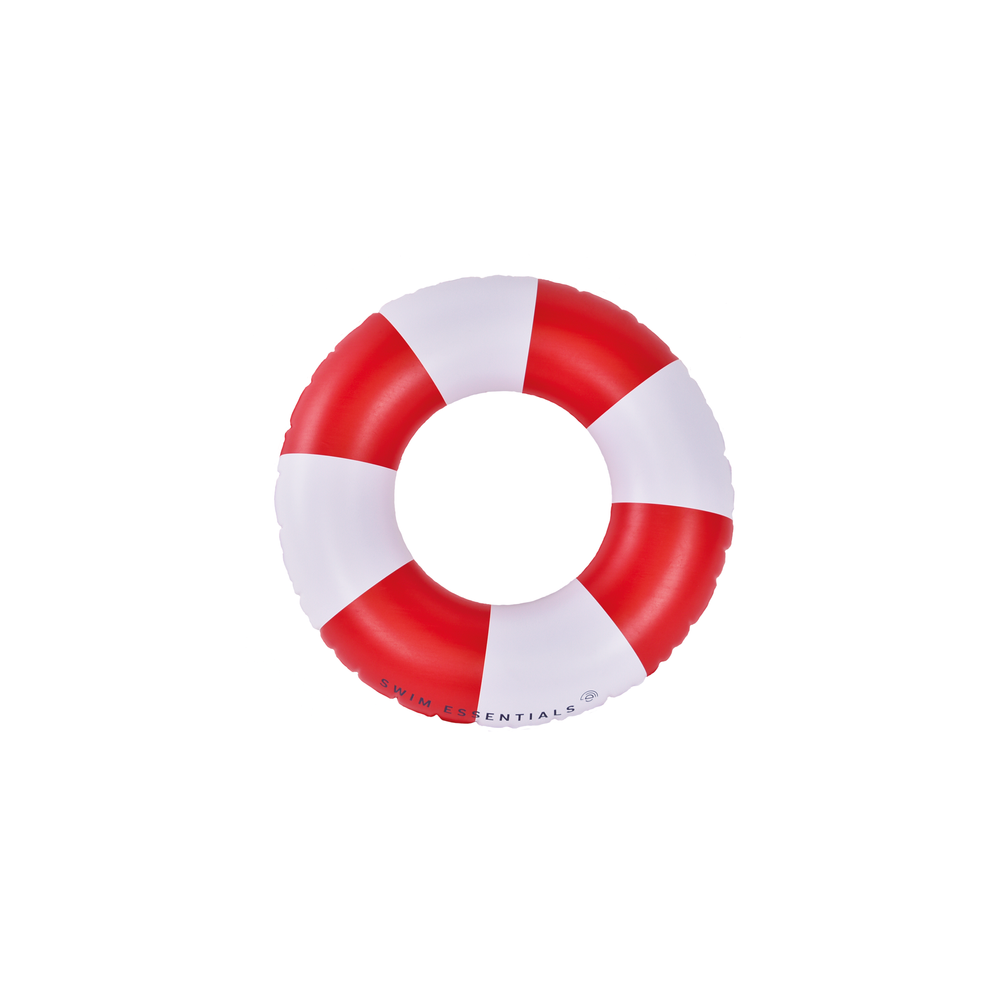Koło Ratunkowe dla Dzieci 50 cm Paski Biało Czerwone - The Swim Essentials