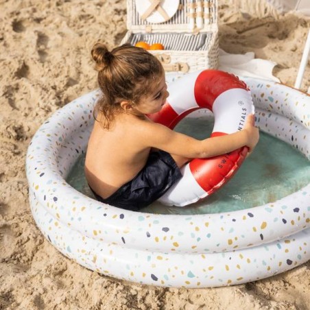 Koło Ratunkowe dla Dzieci 50 cm Paski Biało Czerwone - The Swim Essentials
