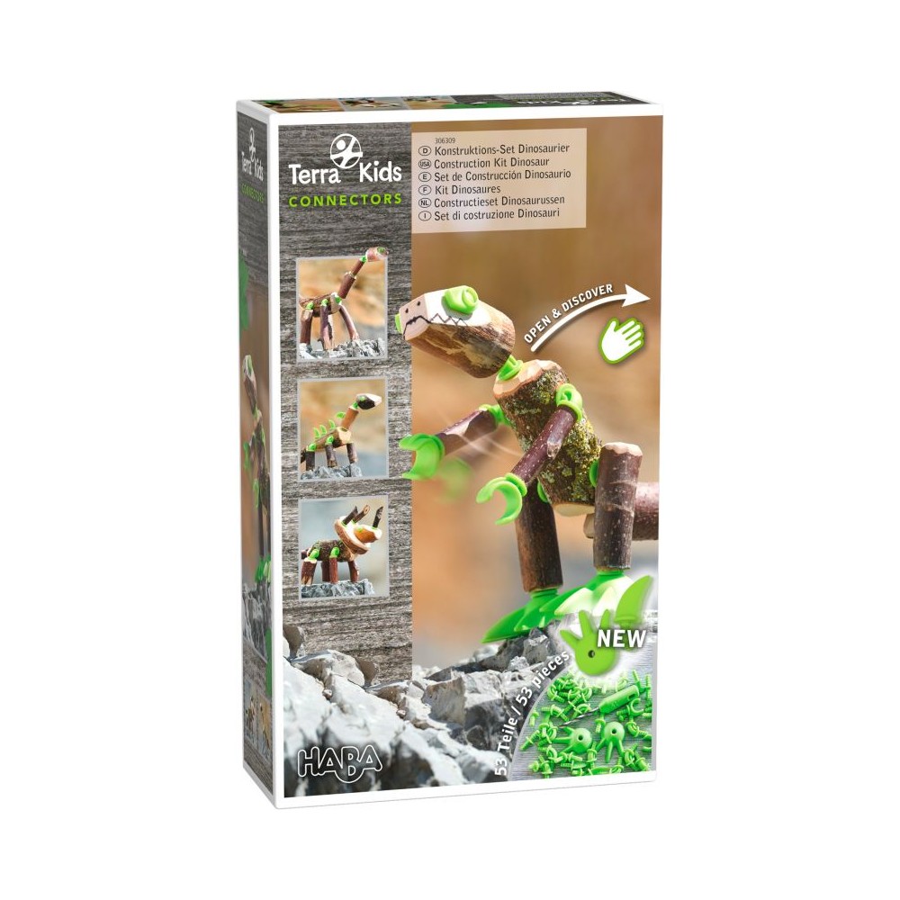 Łączniki do Drewna Terra Kids Connectors Dinozaur - Haba