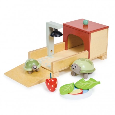Drewniane figurki do zabawy Żółwie w Domku - Tender Leaf Toys