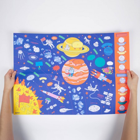 Układ Słoneczny Plakat z Naklejkami do Nauki i Zabawy - omy