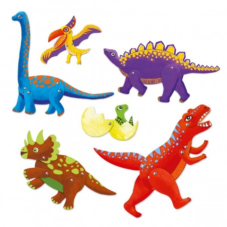 Ruchome Dinozaury do Złożenia i Kolorowania - Djeco