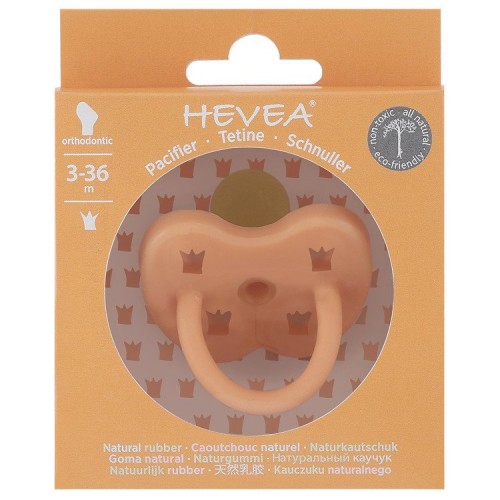 Hevea - okrągły smoczek kauczukowy 3-36M Crown