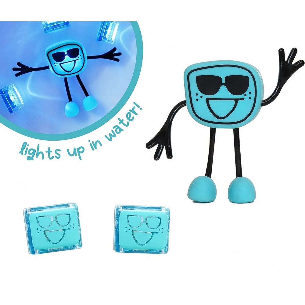Glo Pals Ludzik LED świecący w Wodzie Niebieski + 2 Kostki Sensoryczne