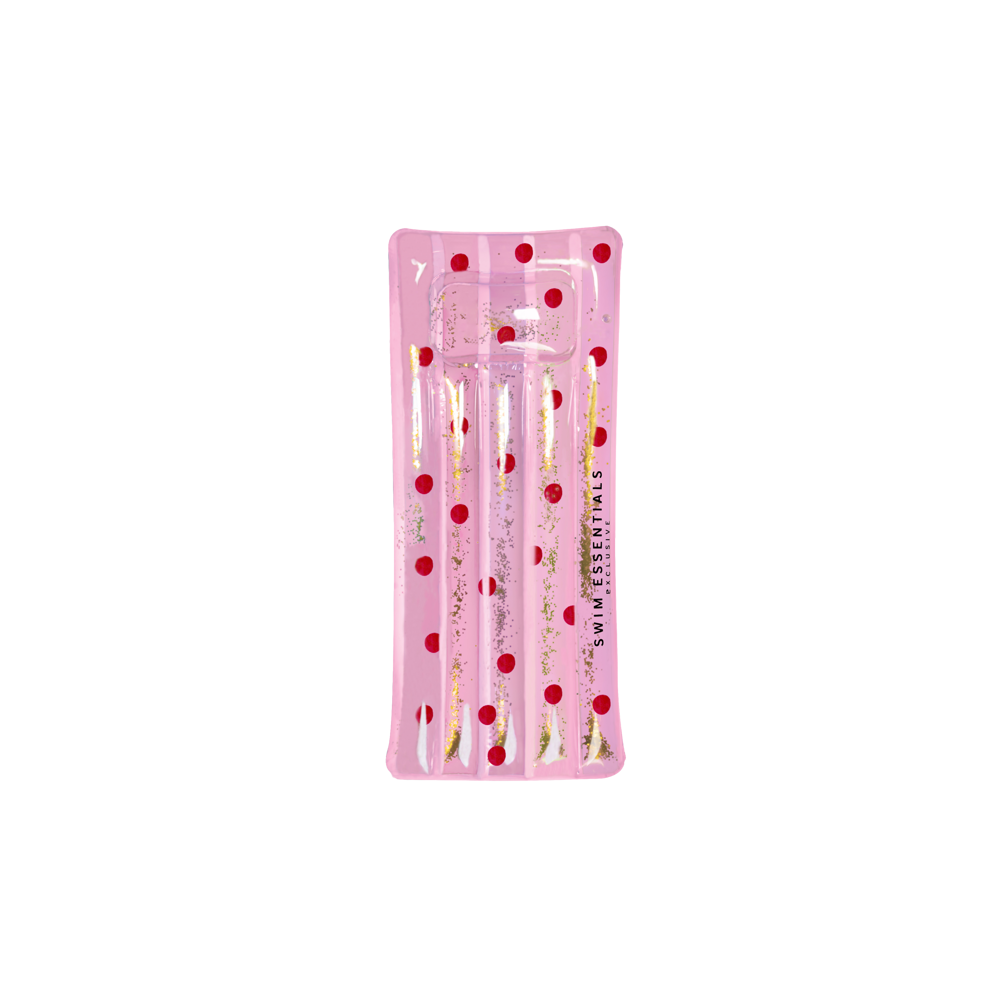 Różowy Materac z Brokatem Dots - The Swim Essentials