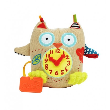 Dolce - zabawka sensoryczna mądra sowa z zegarem
