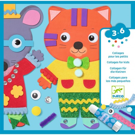 Pudełko Kreatywne Kolaże dla Dzieci Zwierzaki - Djeco