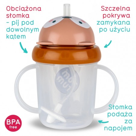 Bidon z Obciążoną Słomką Lisek 200 ml - Tum Tum