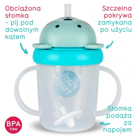 Bidon z Obciążoną Słomką Miś Boris 200 ml - Tum Tum