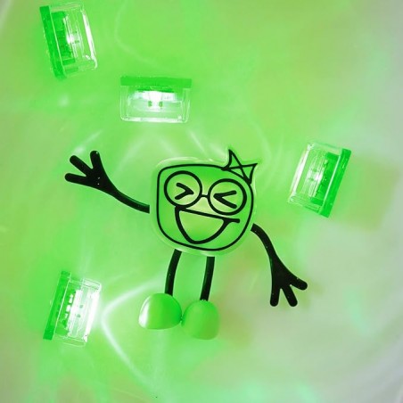 Glo Pals Ludzik LED świecący w Wodzie Zielony + 2 Kostki Sensoryczne