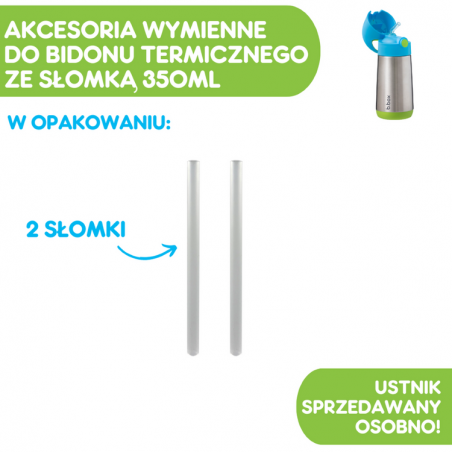 Wymienne Słomki 2 Rurki do Termobutelki 350 ml - b.box