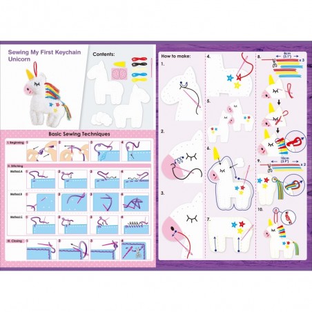 Zestaw do Szycia dla Dzieci Zawieszka Jednorożec 17 cm - Avenir