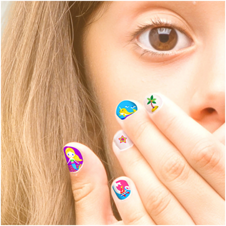 Brokatowe Naklejki na paznokcie dla dzieci Jednorożce - Avenir