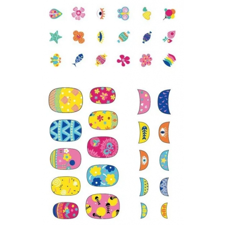 Brokatowe Naklejki na paznokcie dla dzieci Kwiatki - Avenir