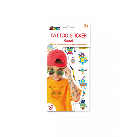 Tatuaże dla dzieci Roboty 50 szt. Błyszczące - Avenir