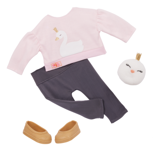 Our Generation - lalka Eliana z różowymi pasemkami i motywem łabędzia