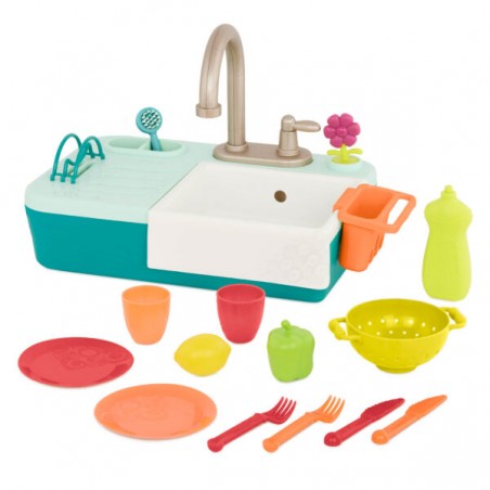 Zlew z Prawdziwym Kranem + Akcesoria Splash-n-Scrub Sink b.toys