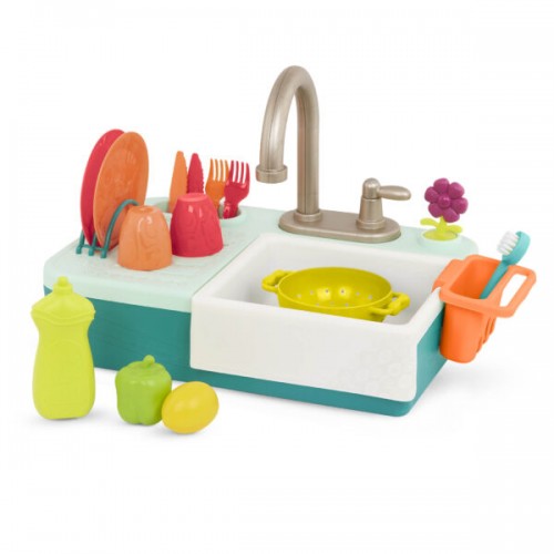 Zlew z Prawdziwym Kranem + Akcesoria Splash-n-Scrub Sink b.toys