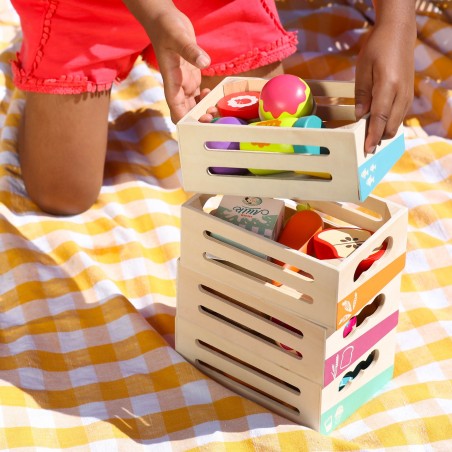 Drewniane Jedzenie w skrzyneczkach Little Foodie Groups - b.toys