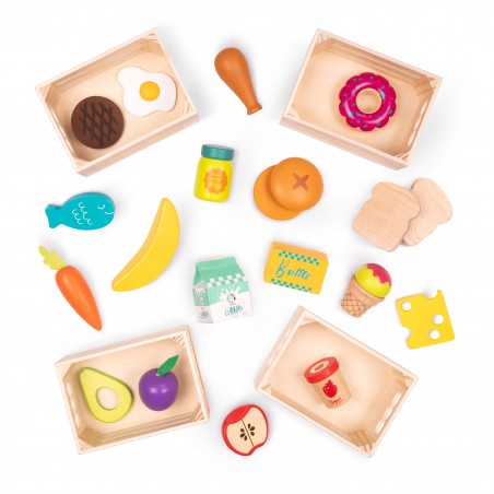 Drewniane Jedzenie w skrzyneczkach Little Foodie Groups - b.toys