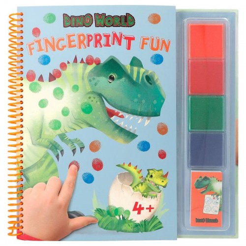 Kolorowanka z tuszem do malowania palcami Dinozaury