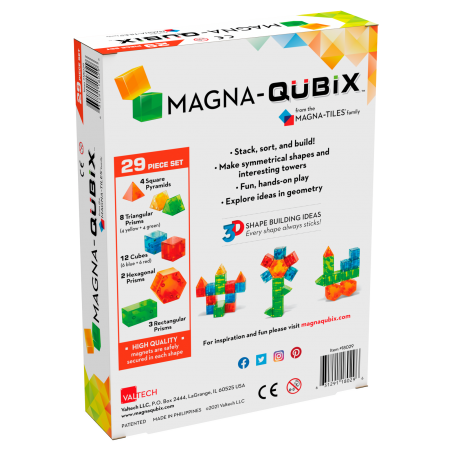 Klocki edukacyjne Magnetyczne 3D 29 el. MAGNA-QUBIX