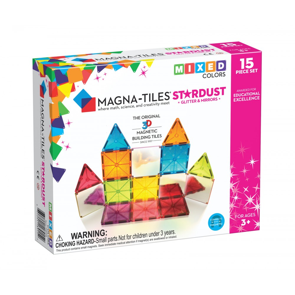 Klocki Magnetyczne z brokatem zestaw 15 el. MAGNA-TILES Stardust