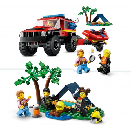 Terenowy wóz strażacki z łodzią ratunkową Lego 60412