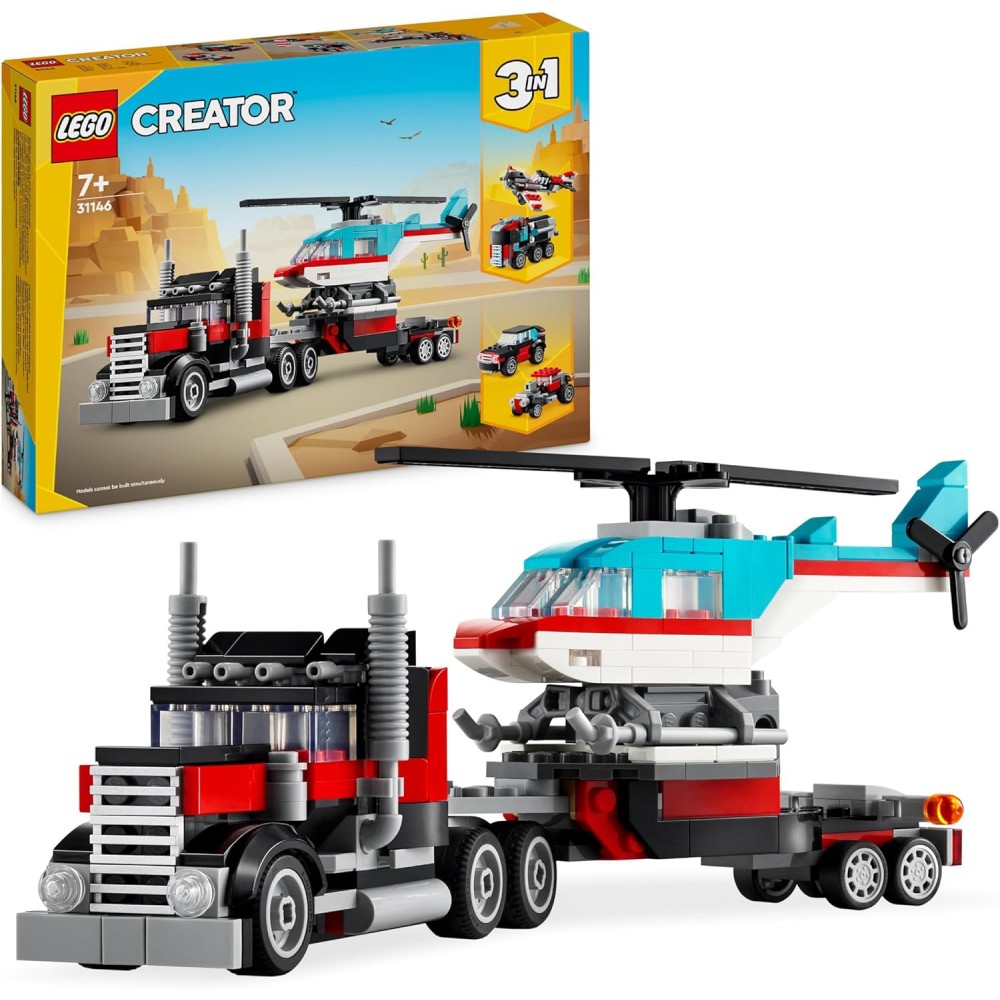 Lego Ciężarówka z platformą i helikopterem 31146