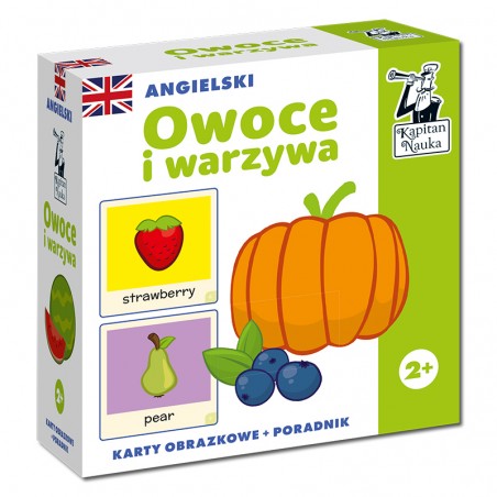 Angielski Owoce i Warzywa. Karty obrazkowe + poradnik - Kapitan Nauka