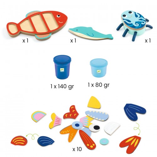 Masa Plastyczna z foremkami Ryby - Djeco