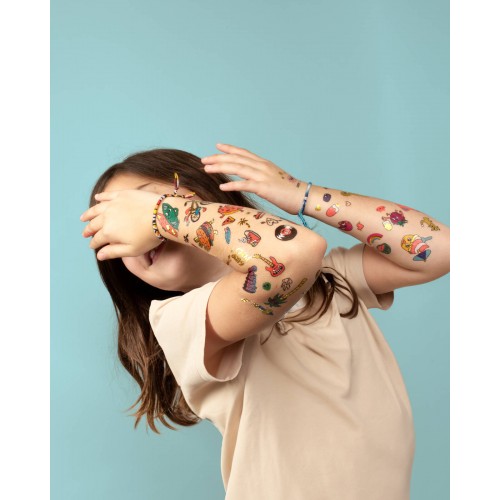 Fluorescencyjne Tatuaże dla dzieci Dinozaury 50 szt. - omy