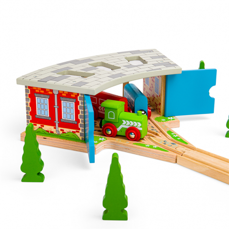 Parowozownia dla 3 pociągów Bigjigs Rail