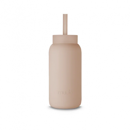 Słomka do Szklanej Butelki Muuki 720 ml Lounge Straw + Cap Desert Rose