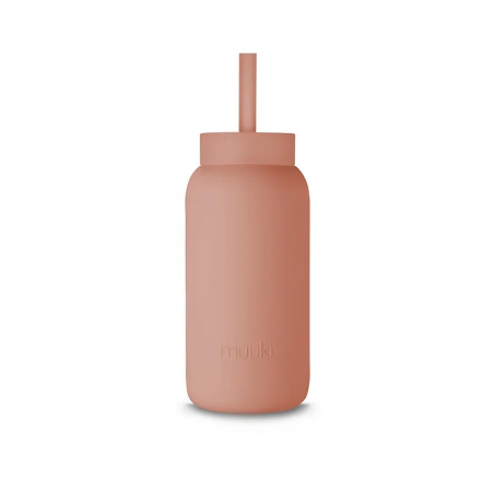 Słomka do Szklanej Butelki Muuki 720 ml Lounge Straw + Cap Canyon Clay