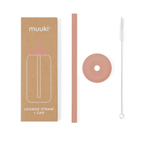 Słomka do Szklanej Butelki Muuki 720 ml Lounge Straw + Cap Canyon Clay