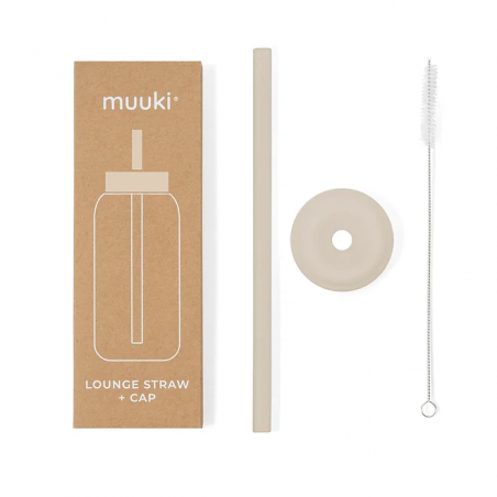 Słomka do Szklanej Butelki Muuki 720 ml Lounge Straw + Cap Summer Sand