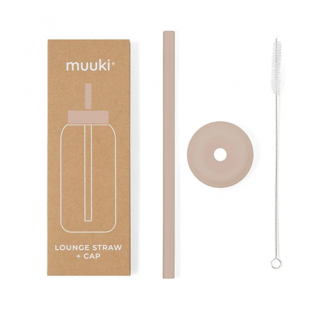 Słomka do Szklanej Butelki Muuki 720 ml Lounge Straw + Cap Desert Rose