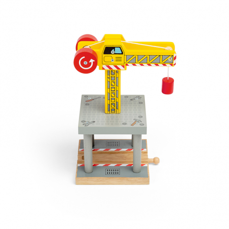 Dźwig towarowy z magnesem żółty 21,5 cm - Bigjigs Rail