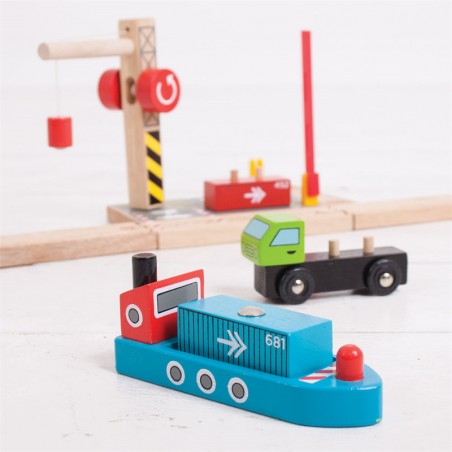 Port z Załadownią Kontenerów Bigjigs Rail