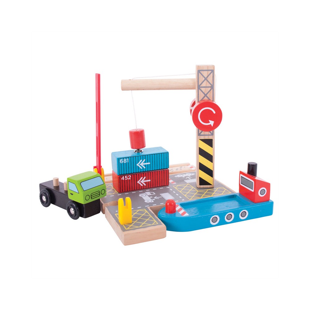 Port z Załadownią Kontenerów Bigjigs Rail