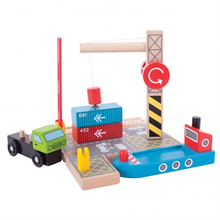 Port z Załadownią Kontenerów Bigjigs Rail