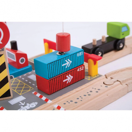 Port z Załadownią Kontenerów Bigjigs Rail