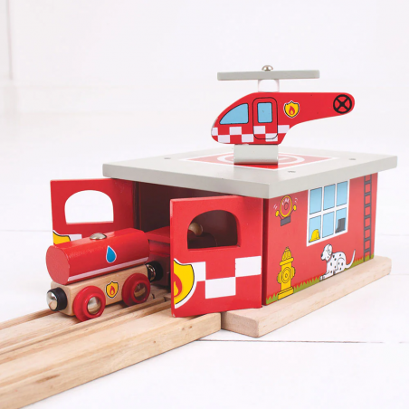 Remiza strażacka dla pociągów Bigjigs Rail