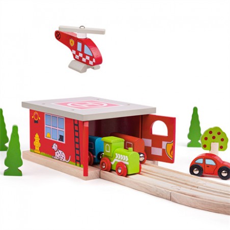 Remiza strażacka dla pociągów Bigjigs Rail