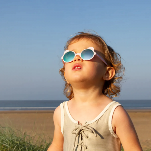 KI ET LA okularki przeciwsłoneczne z uszami dla dzieci 2-4 lata Miś róż OURSON