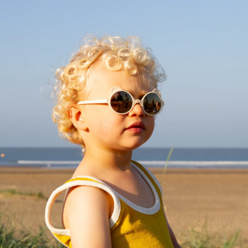 KI ET LA okularki przeciwsłoneczne z uszami dla dzieci 2-4 lata Miś beż OURSON