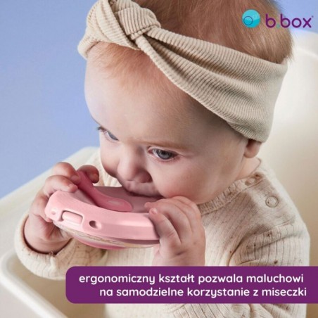 b.box silikonowa miseczka wielorazowa tubka różowa fill+feed