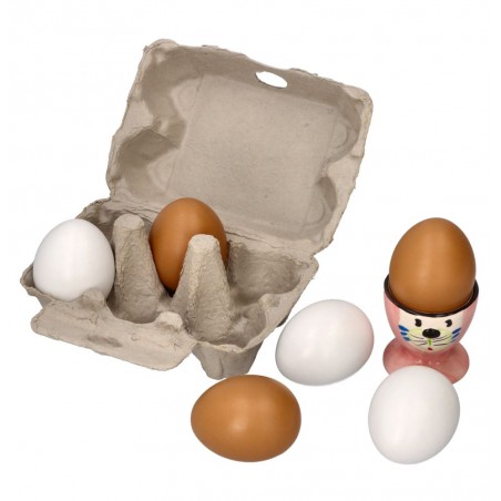 Drewniane jajka w wytłaczance - Bigjigs Toys