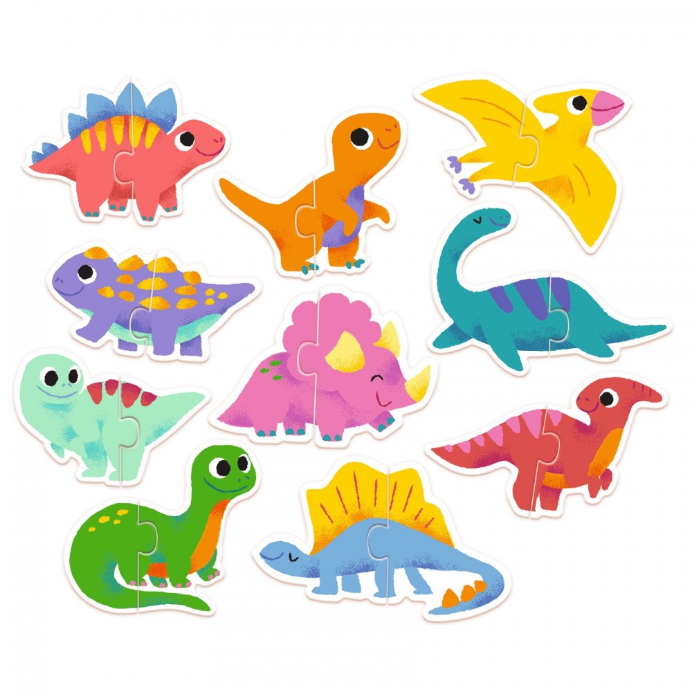 Puzzle dwuelementowe Dinozaury - Djeco